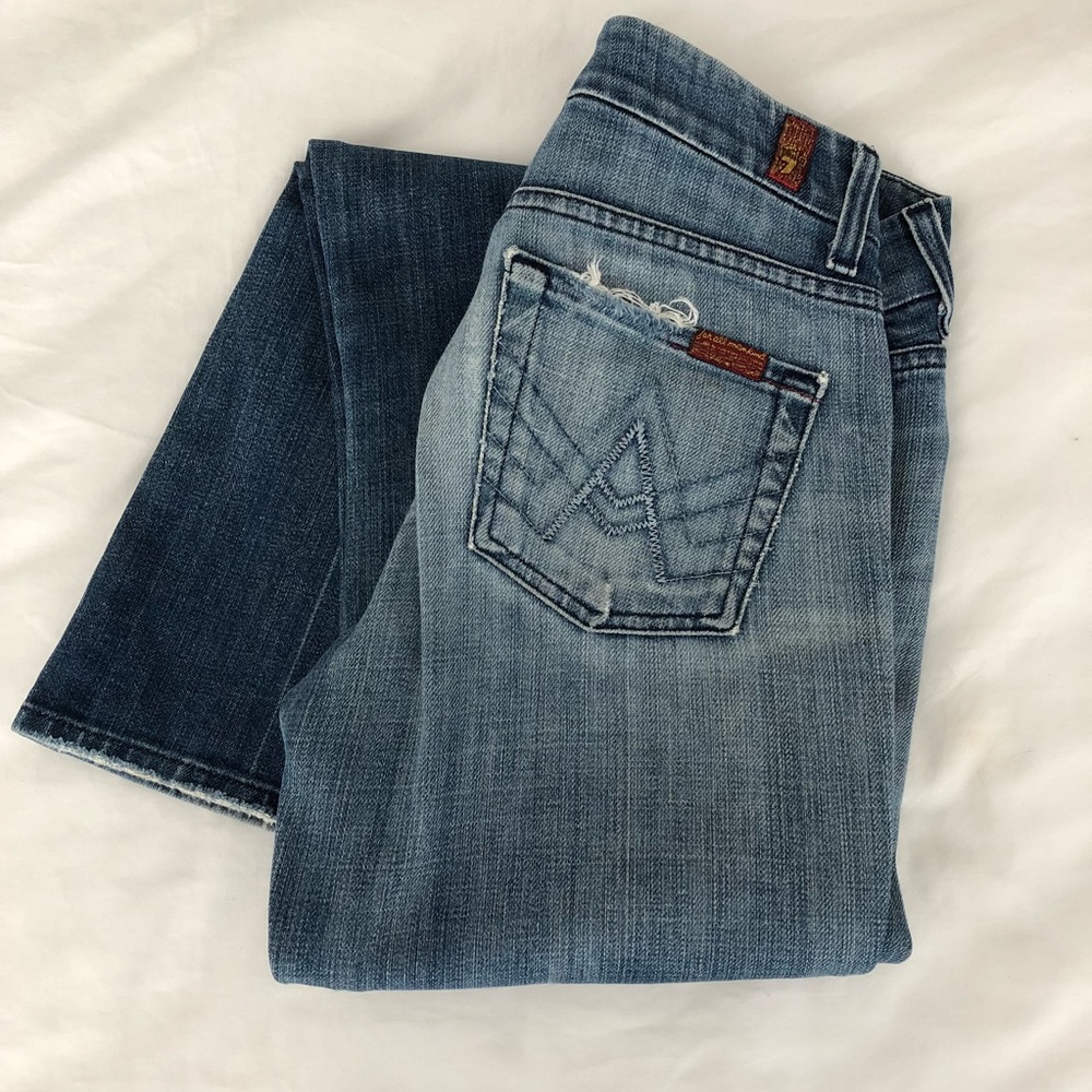 7 For All Mankind Boot Cut Jeans - Light Blue Wash